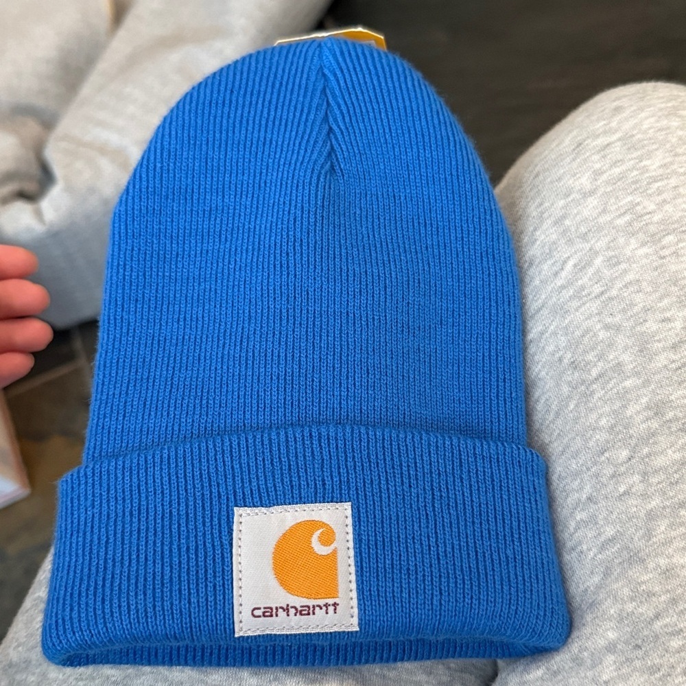NWT Carhartt Kids Blue Beanie - Picture 2 of 2
